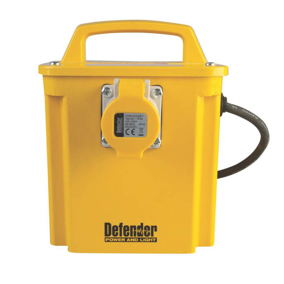 Defender Step-Down Transformer 230V/110V Yellow Freestanding 1.5kVA Intermittent - Image 4