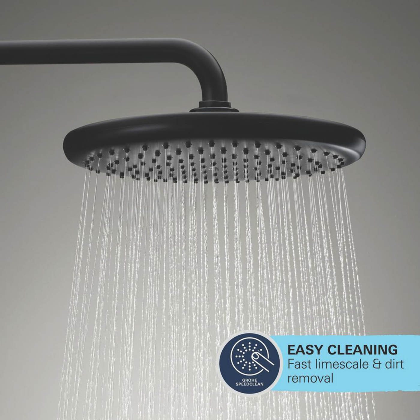 Grohe Thermostatic Shower System Exposed Matt Black Single Spray Pattern - Image 5
