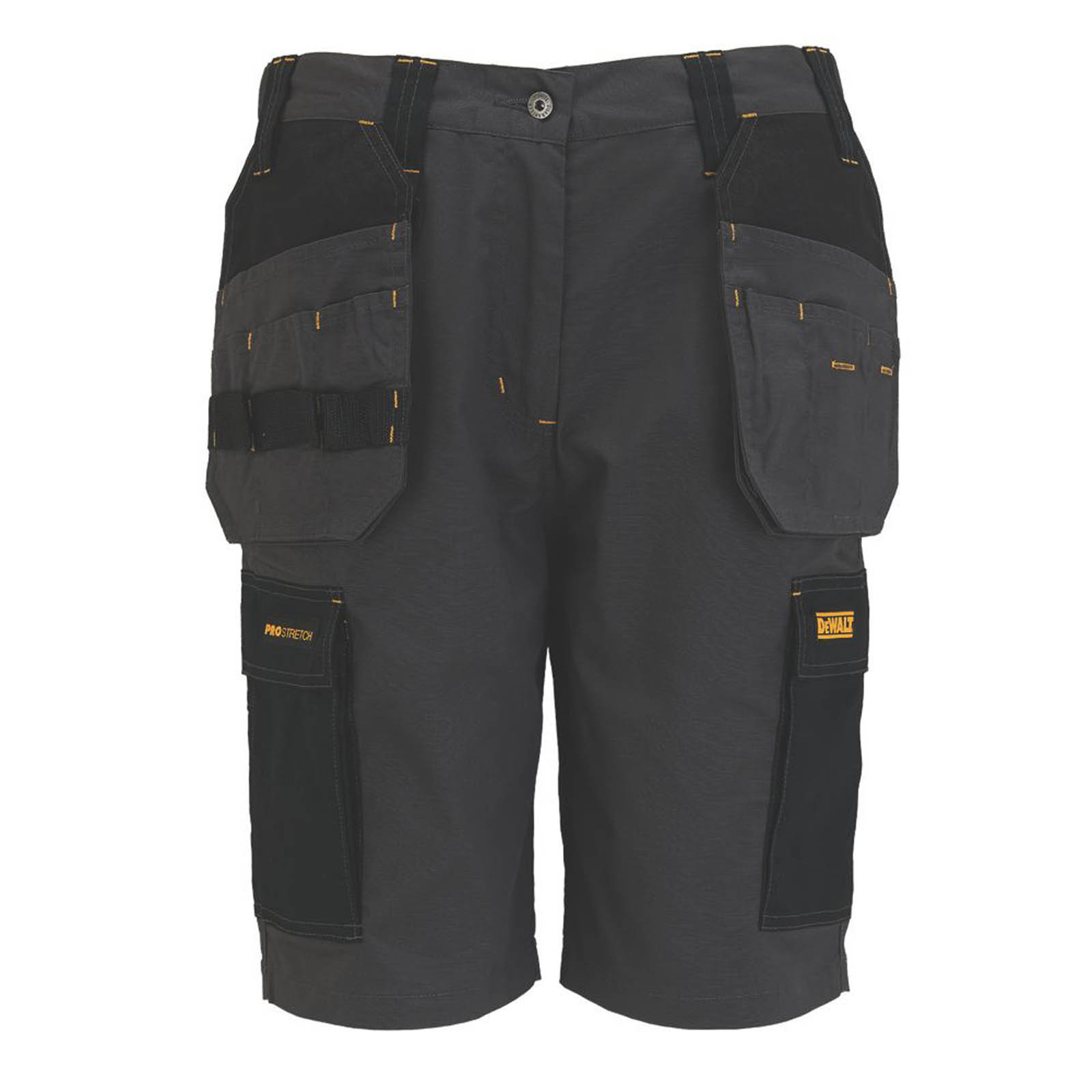 DeWalt Work Short Womens Grey Black Breathable Multi Pockets Stretch Size 14 - Image 1
