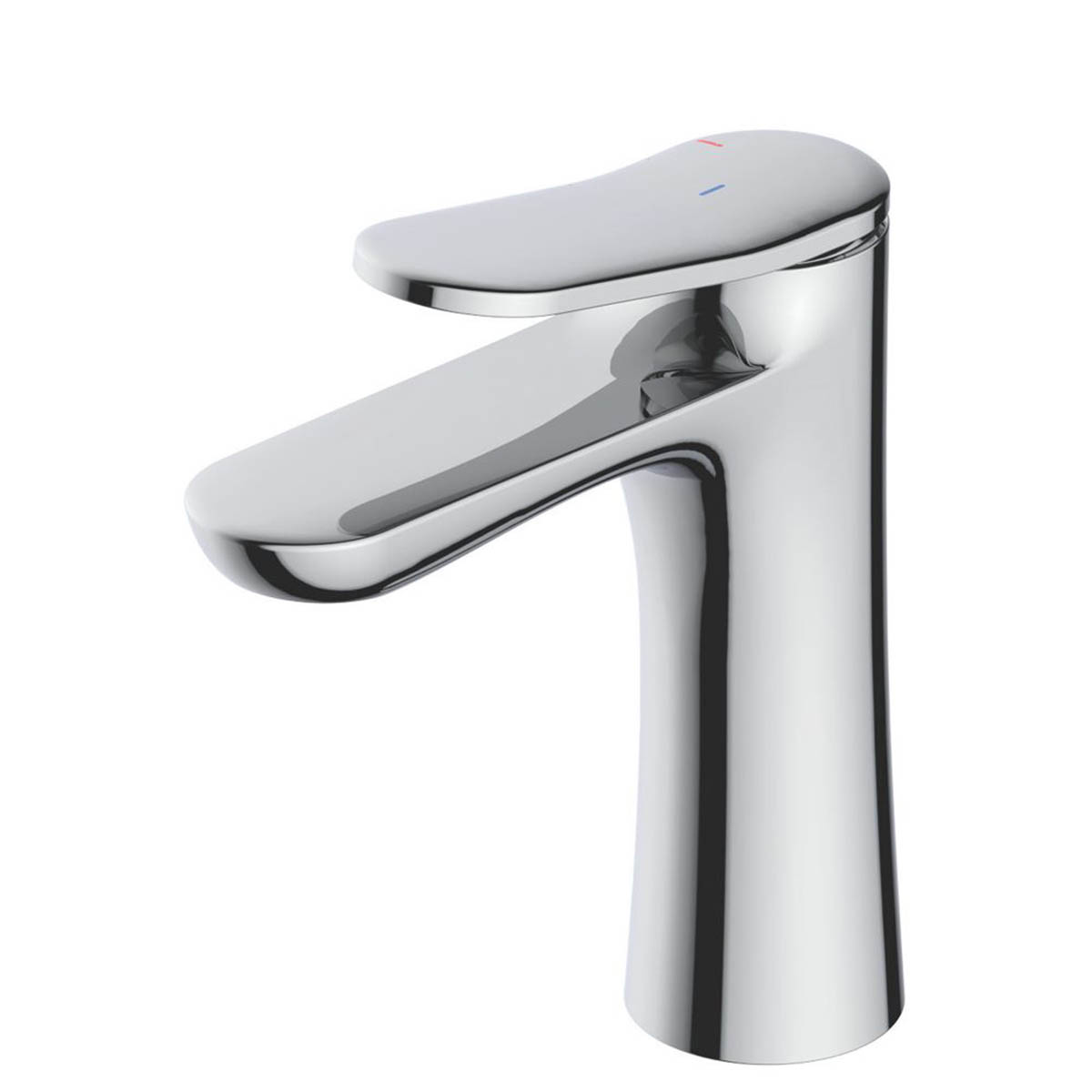 Swirl Basin Mixer Tap Mono Chrome Finish Soft Touch Lever Clicker Waste Modern - Image 1
