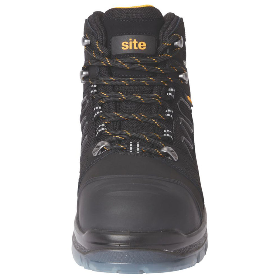 Site Safety Boots Mens Standard Fit Black Leather Work Shoes Steel Toe Size 11 - Image 2