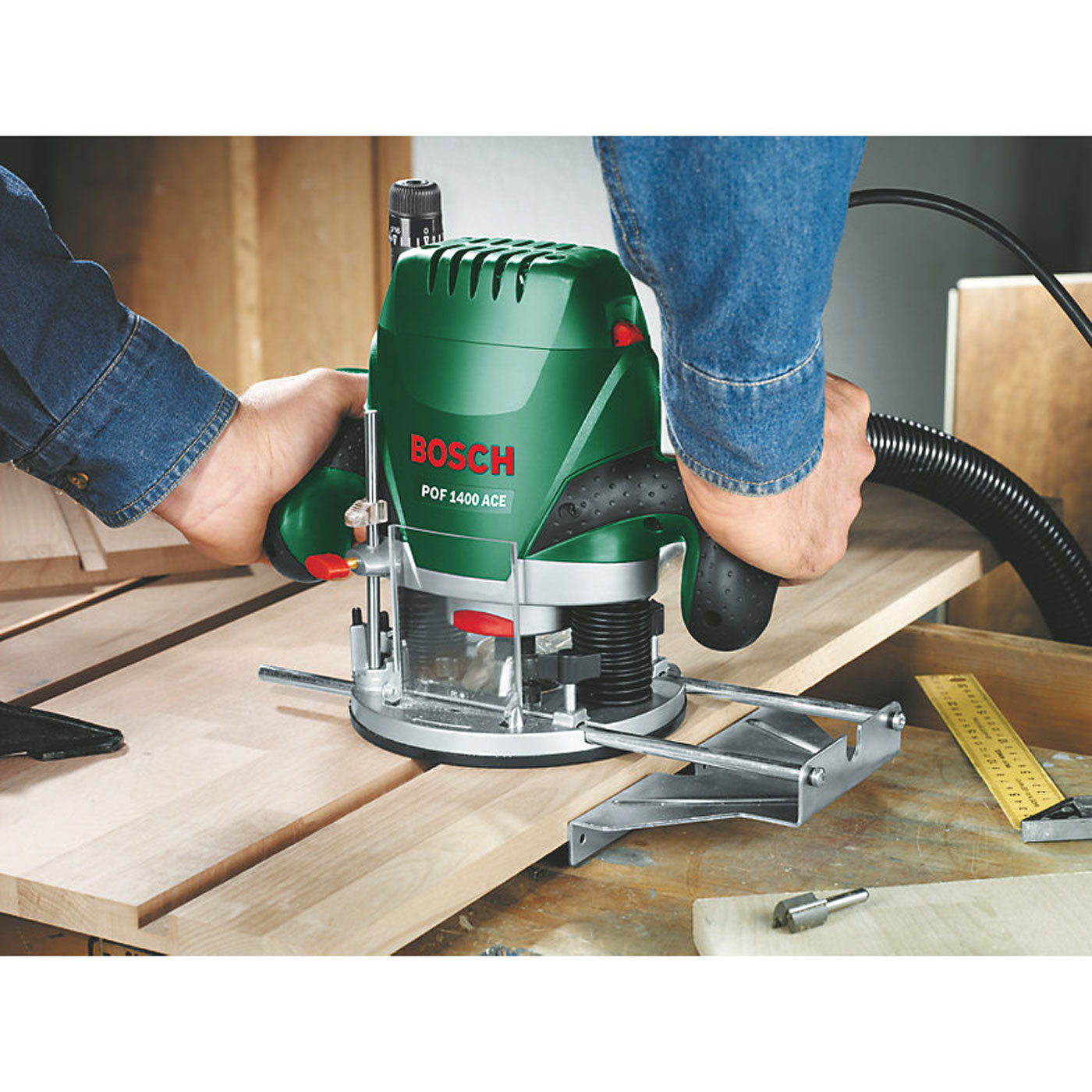 Bosch Router Electric POF1400ACE Soft Start 1/4" Durable Wood Tool 1400W - Image 5