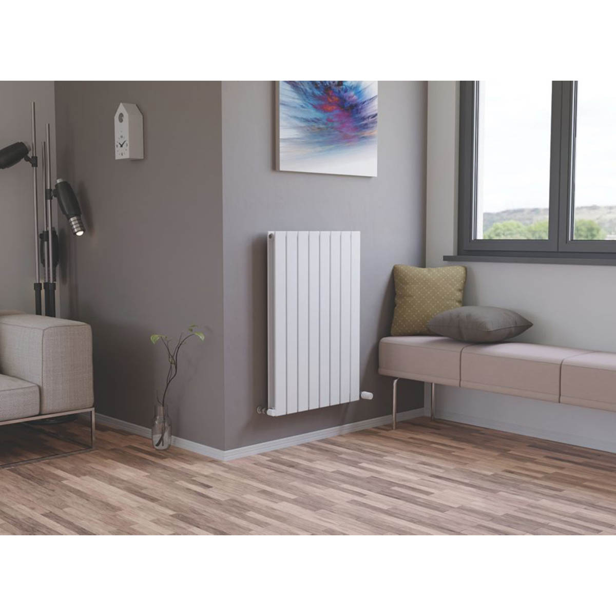 Ximax Designer Radiator White Vertical Horizontal Double Panel (H)90x(W)59.5cm - Image 2