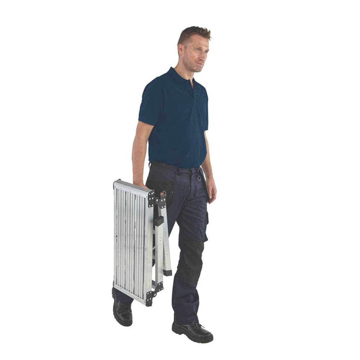 Magnusson Work Platform Folding Aluminium Step Work Ladder Lightweight 50x60cm - Image 4