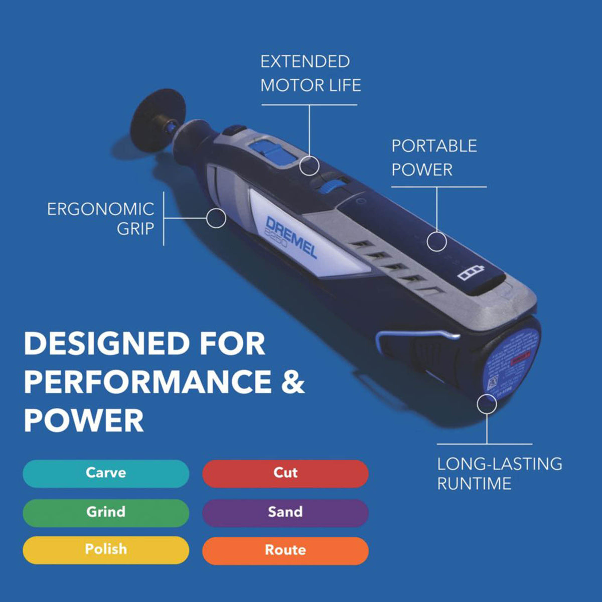 Dremel 8250-5/65 12V 2 x 2.0Ah Li-Ion Brushless Cordless Multi-Tool with Accessories 71 Piece Set - Image 5