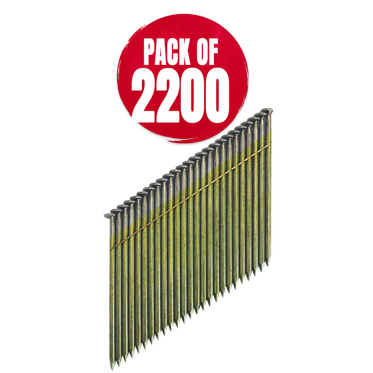 DeWalt Framing Stick Nails Galvanised Collated Ring Shank 3.1 x 90mm 2200 Pack - Image 1