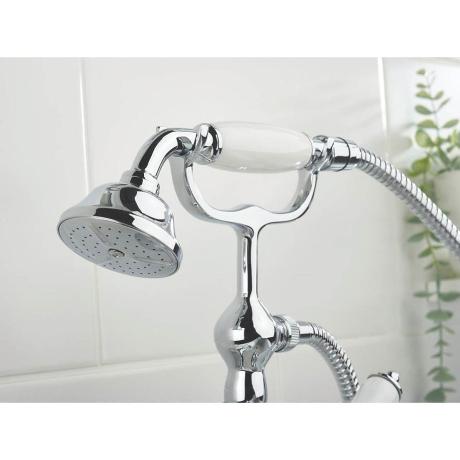 Bristan Shower Mixer Tap Dual Control Manual Brass Chrome Deck Mounted 345mm - Image 5