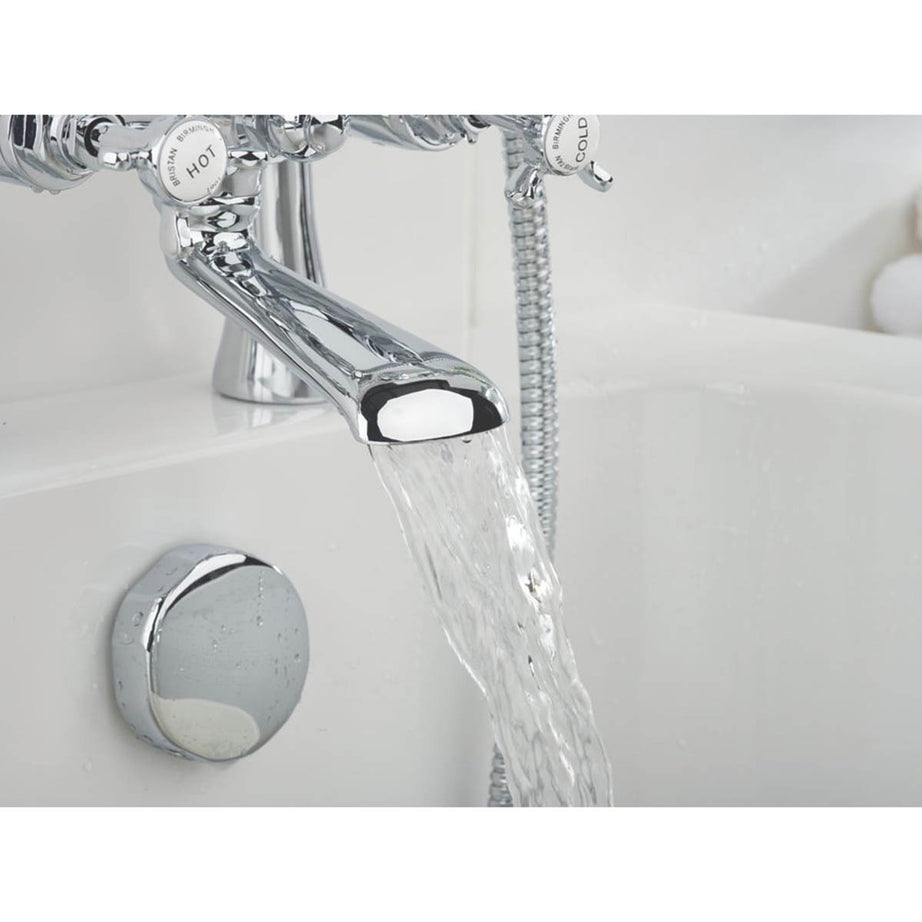 Bristan Shower Mixer Tap Dual Control Manual Brass Chrome Deck Mounted 345mm - Image 6