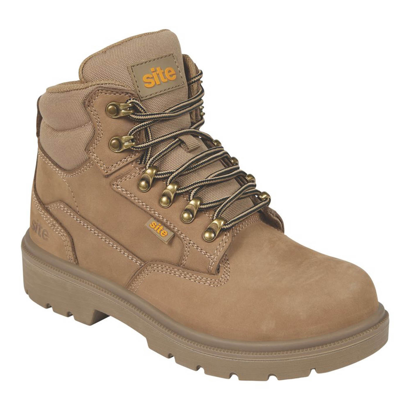 Site Womens Safety Boots Nubuck Leather Stone Steel Toe Cap Wide Fit Size 3 - Image 1