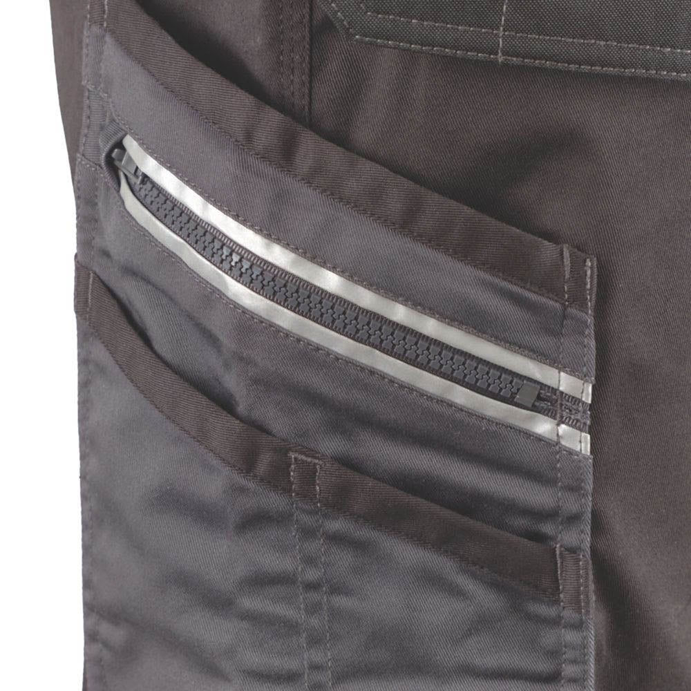 Site Work Trousers Mens Regular Fit Grey Black Stretch Multi Pockets 30"W 32"L - Image 6