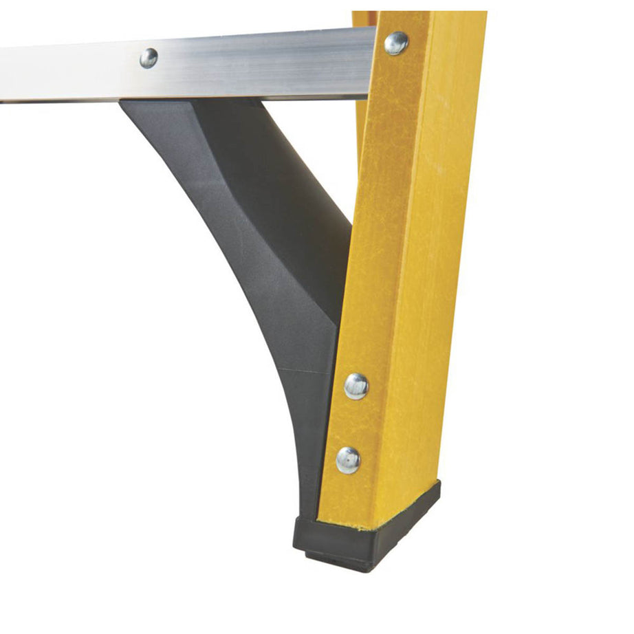 Zarges Platform Step Ladder 1.78m 5 Step Yellow Fibreglass Anti Slip Flat Treads - Image 3