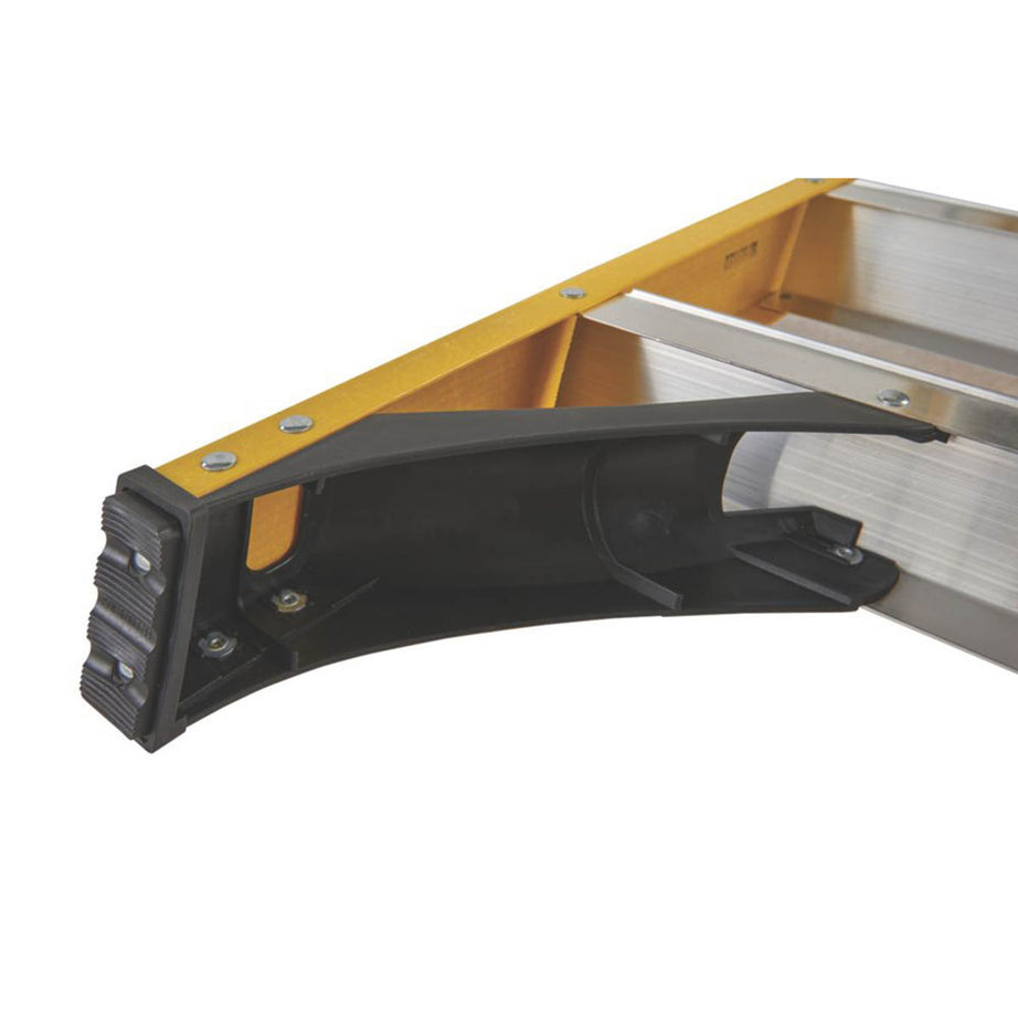 Zarges Platform Step Ladder 1.78m 5 Step Yellow Fibreglass Anti Slip Flat Treads - Image 4
