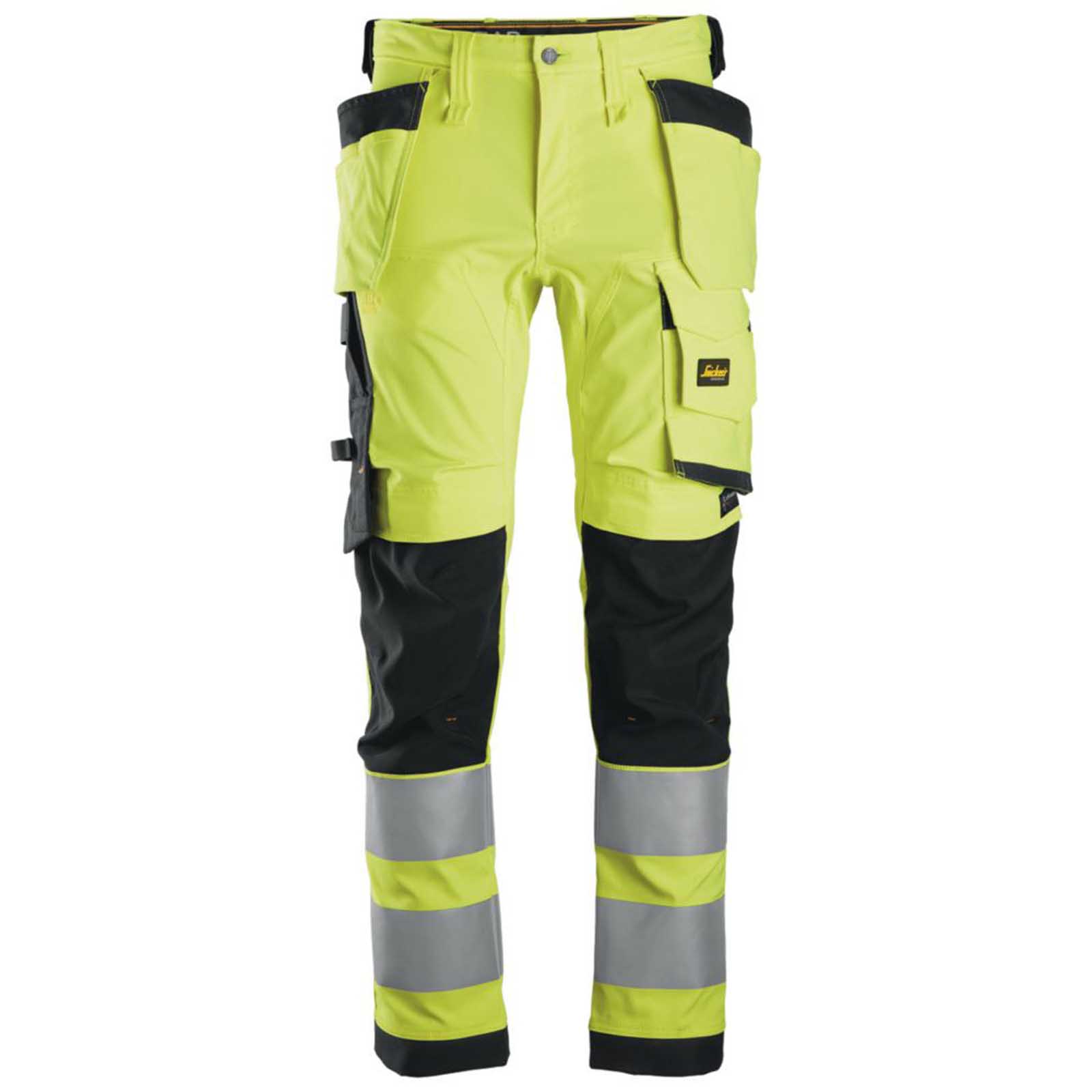 Snickers 6243 Hi-Vis Work Trousers Yellow 38" W 32" L - Image 1