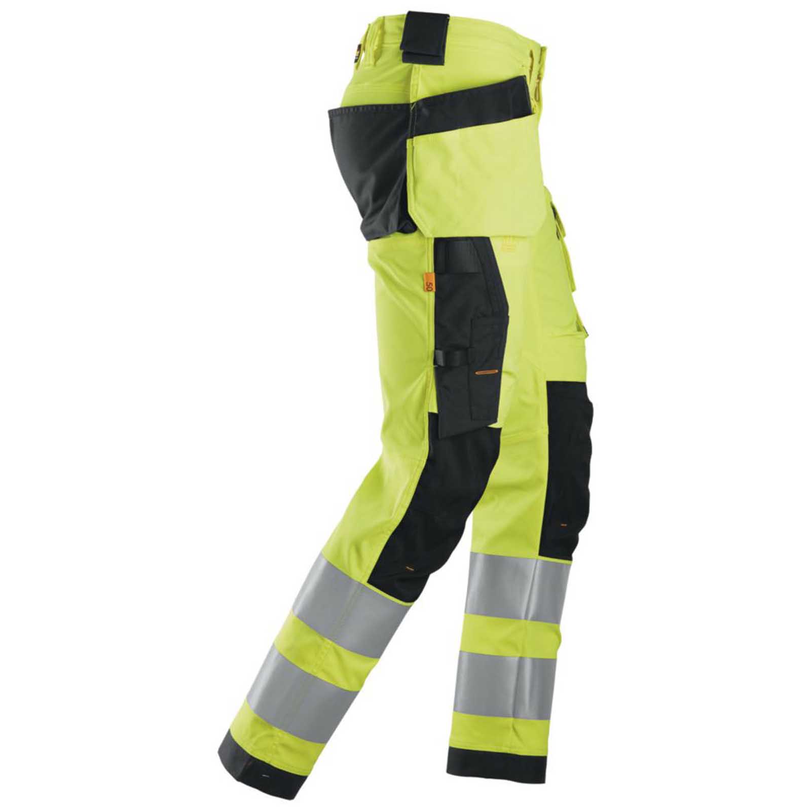 Snickers 6243 Hi-Vis Work Trousers Yellow 38" W 32" L - Image 2