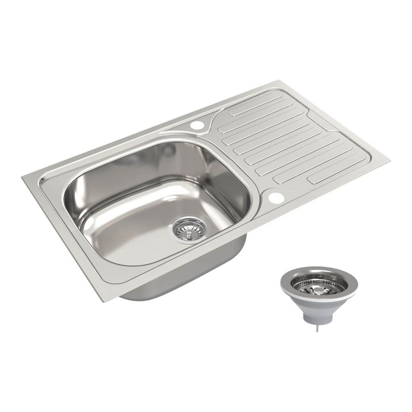 Jabiri Compact 1 Bowl Satin Stainless Steel Sink 600mm x 500mm - Image 6