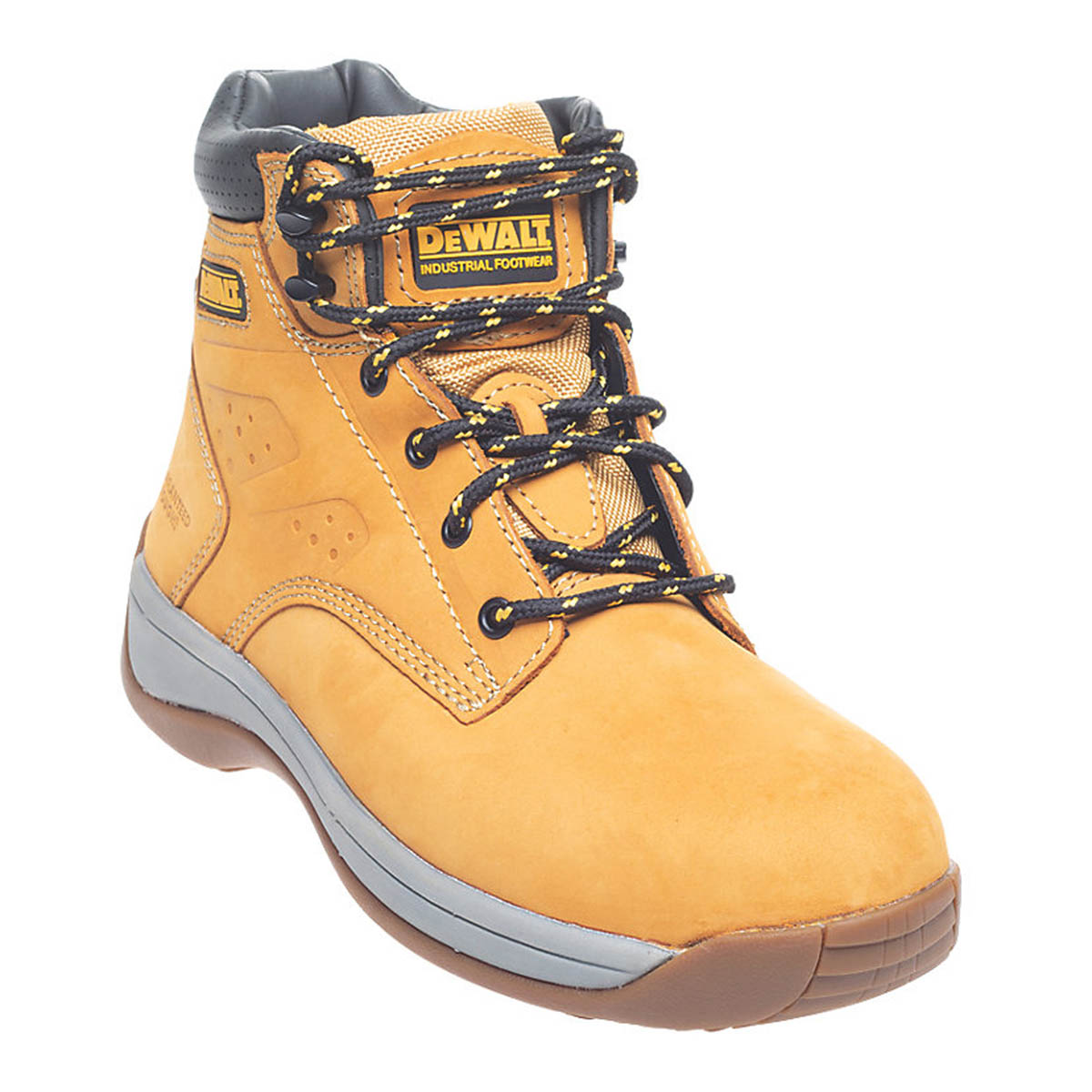 DeWalt Bolster Safety Boots Honey Brown Leather Wide Fit Size 8 - Image 1