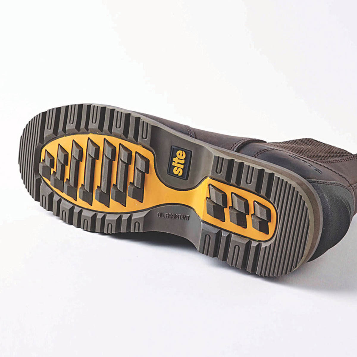 Site Safety Dealer Boots Mens Wide Fit Brown Leather Work Shoes Steel Toe Size 7 - Image 6