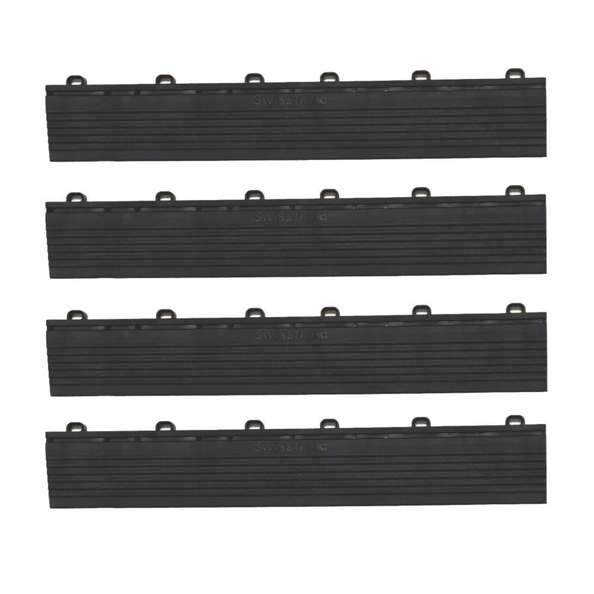 Swisstrax Ribtrax Pro Vented Garage Floor Tile Ramp Jet Black 400mm x 63mm 4 Pack - Image 1