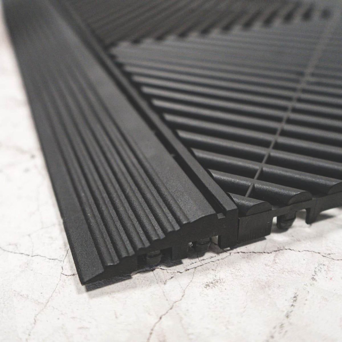 Swisstrax Ribtrax Pro Vented Garage Floor Tile Ramp Jet Black 400mm x 63mm 4 Pack - Image 2