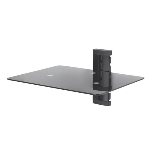 AV Shelf Wall Mount Glass Black Platform Bracket Stand DVD Players Freeview - Image 1
