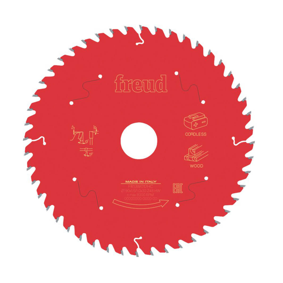 Freud Circular Saw Blade Wood Fine Cut Low Kickback Durable 190 x 30mm 48T - Image 1