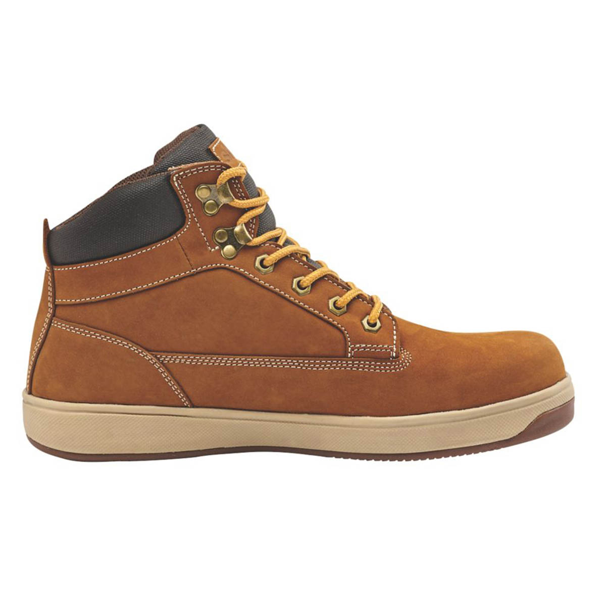 Site Safety Boots Mens Wide Fit Dark Honey Leather Steel Toe Shoes Size 10 - Image 3
