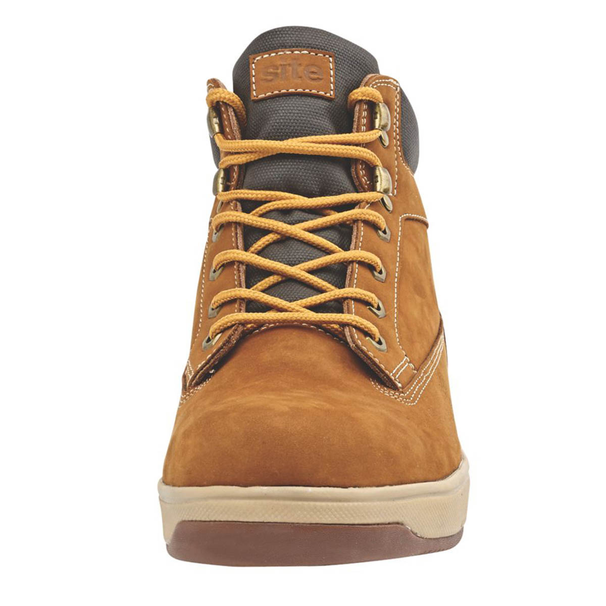 Site Safety Boots Mens Wide Fit Dark Honey Leather Steel Toe Shoes Size 10 - Image 4