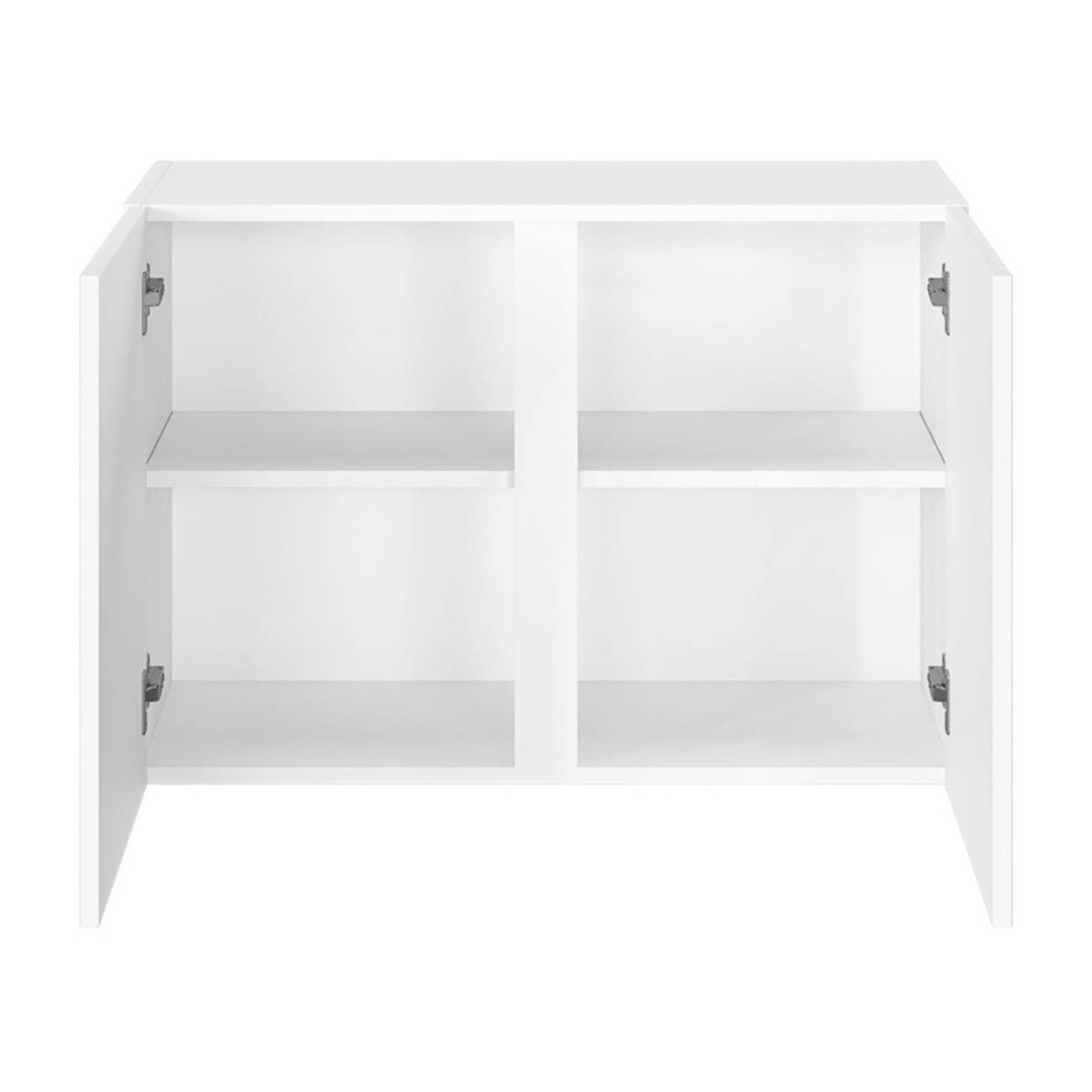 Kitchen Wall Unit Cabinet Matt White 2 Door Storage Cupboard 80x32x55cm - Image 4