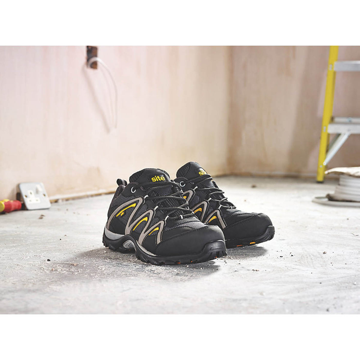 Site Safety Trainers Men's Work Shoes Black Breathable Standard Fit Size 12 - Image 2