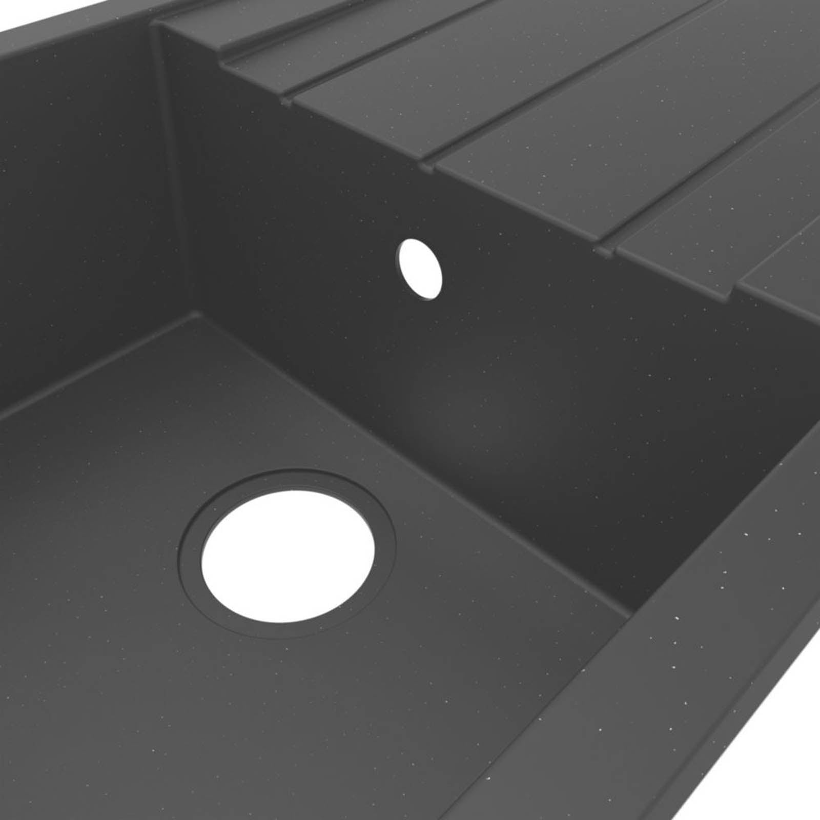 Swirl Erzen 1 Bowl Black Composite Sink 800mm x 500mm - Image 2