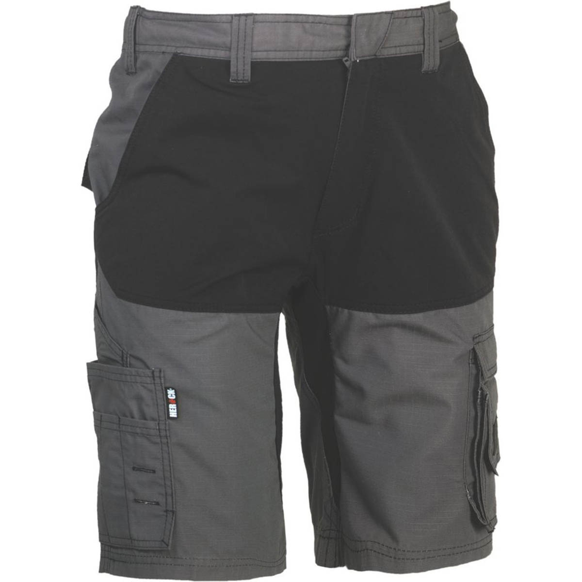 Herock Work Shorts Mens Grey Black Breathable Stretch Multi Pockets 30"W - Image 1