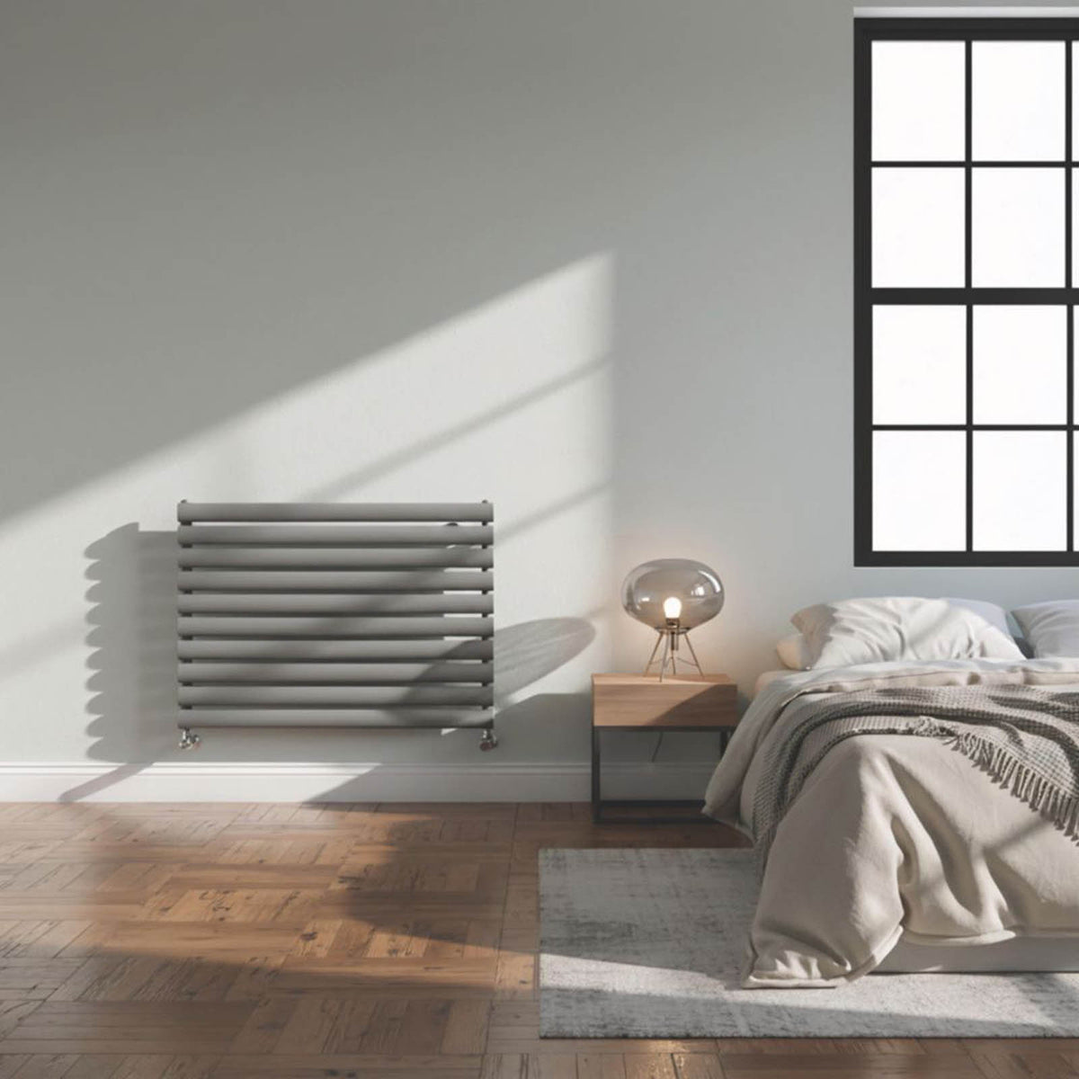 Flomasta 600mm x 1000mm 2189BTU Anthracite Horizontal Designer Radiator - Image 2