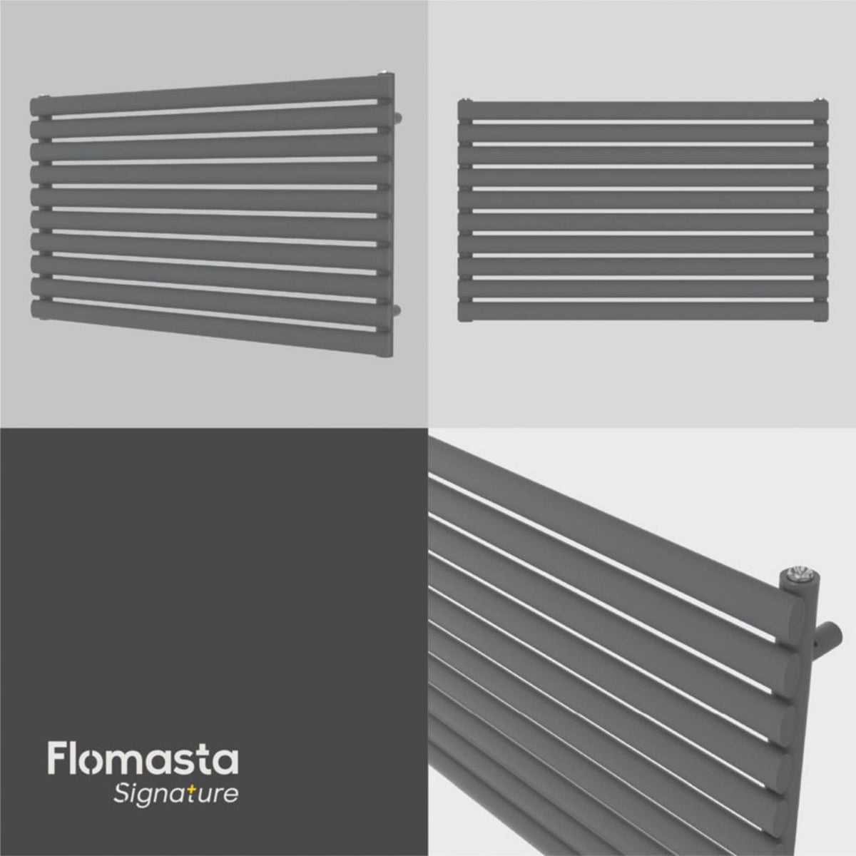 Flomasta 600mm x 1000mm 2189BTU Anthracite Horizontal Designer Radiator - Image 6
