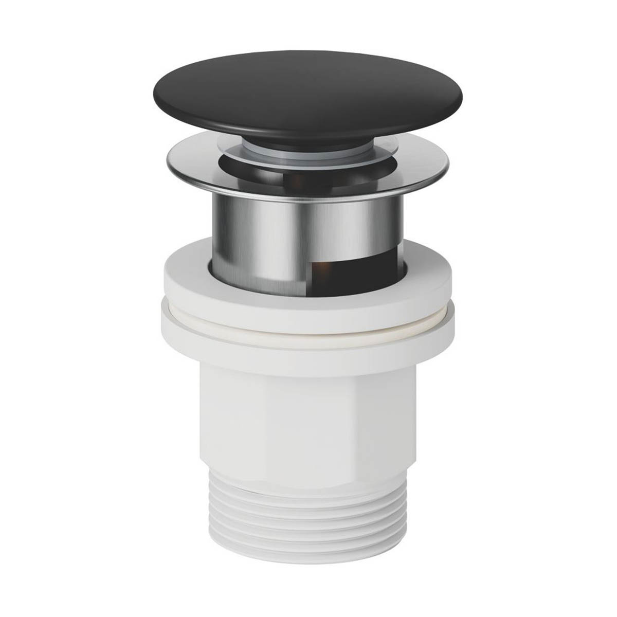 Swirl Bathroom Basin Tap Mono Mixer Black Single Lever Clicker Waste Modern - Image 3