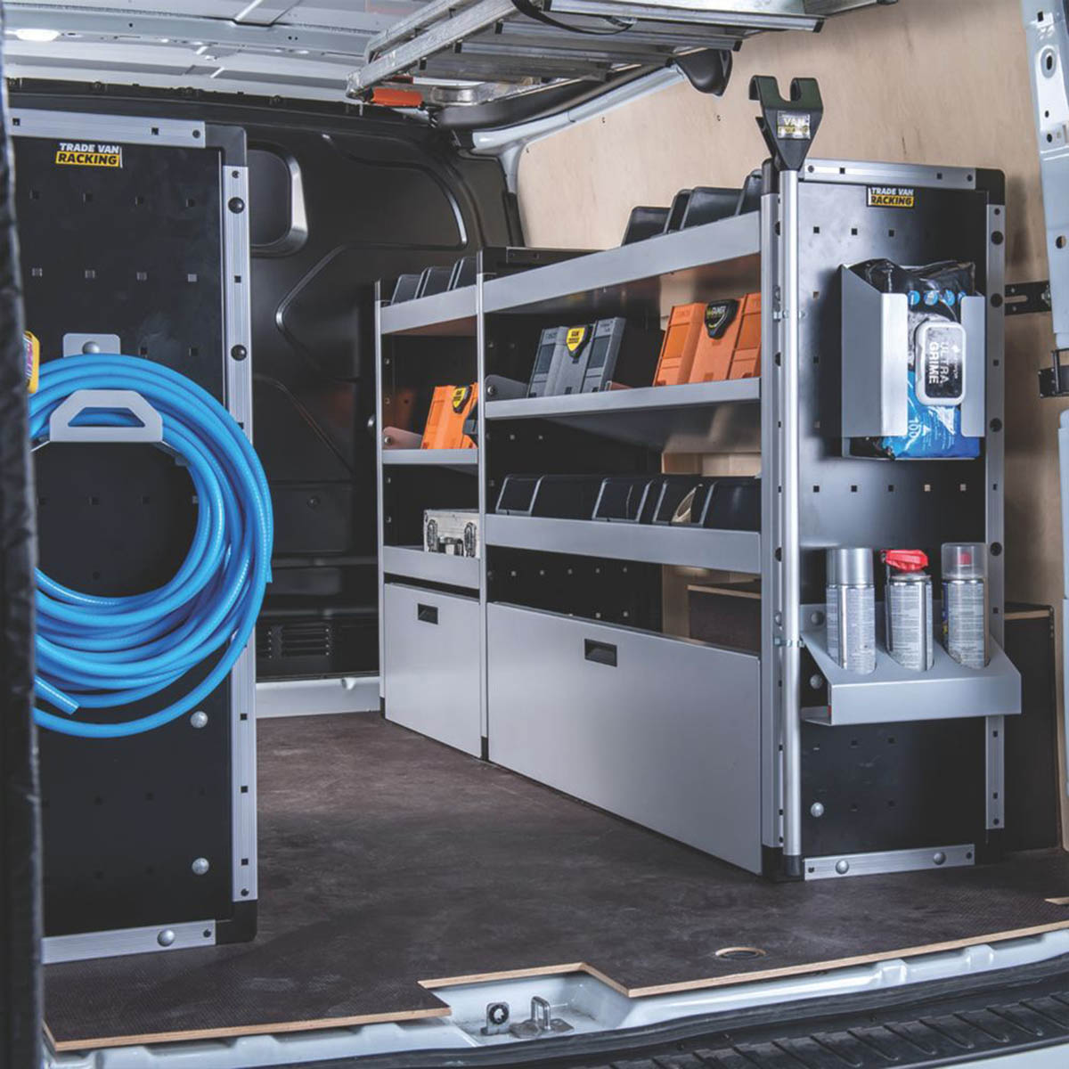 Trade Van Racking Unit Aluminium 3 Straight Shelves Heavy Duty 125x38.1x127.9cm - Image 2