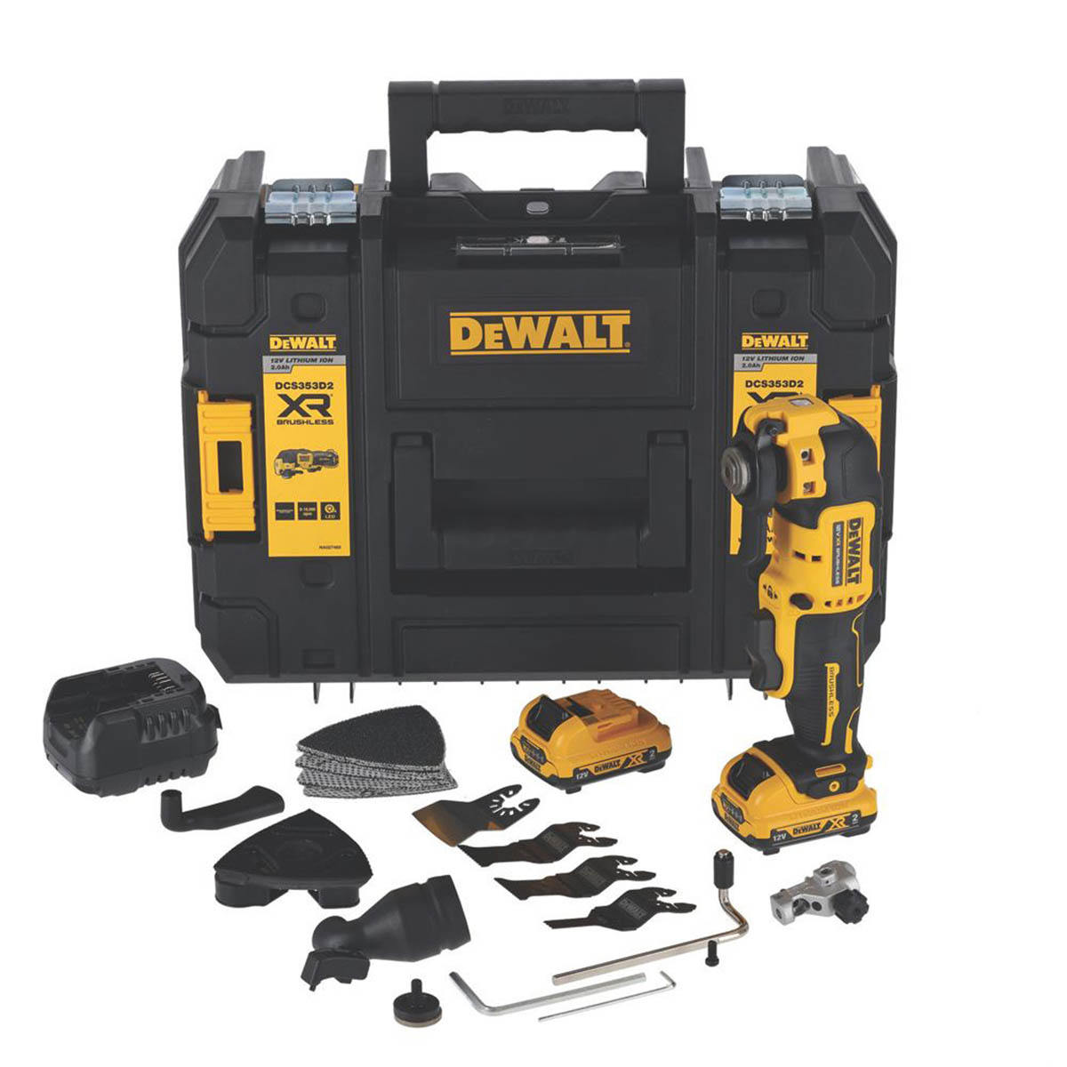 DeWalt Oscillating Multi Tool Cordless 12V 2x2Ah Li-Ion DCS353D2T-GB Brushless - Image 1