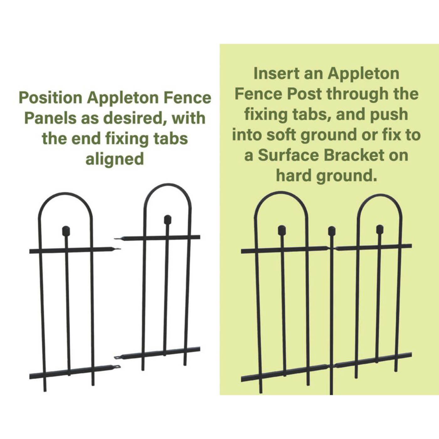 Apollo Appleton Easy Fit Fence Gates Matt-Black 94cm x 92cm - Image 6