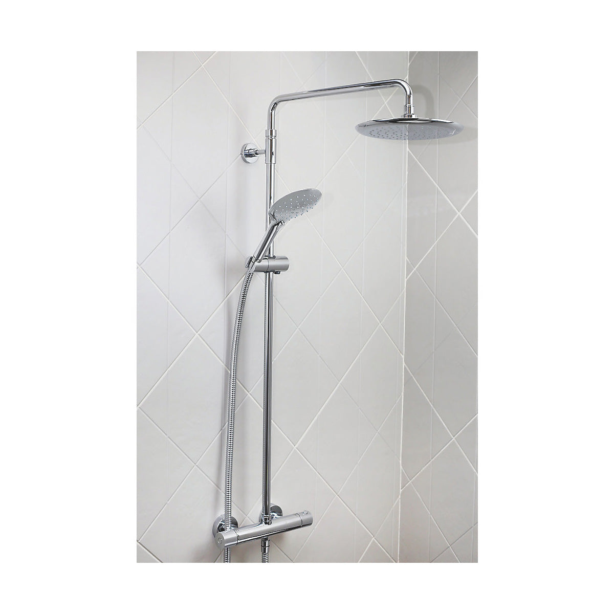Bristan Thermostatic Shower Mixer Exposed Chrome Single Spray Pattern Twin Head - Image 2