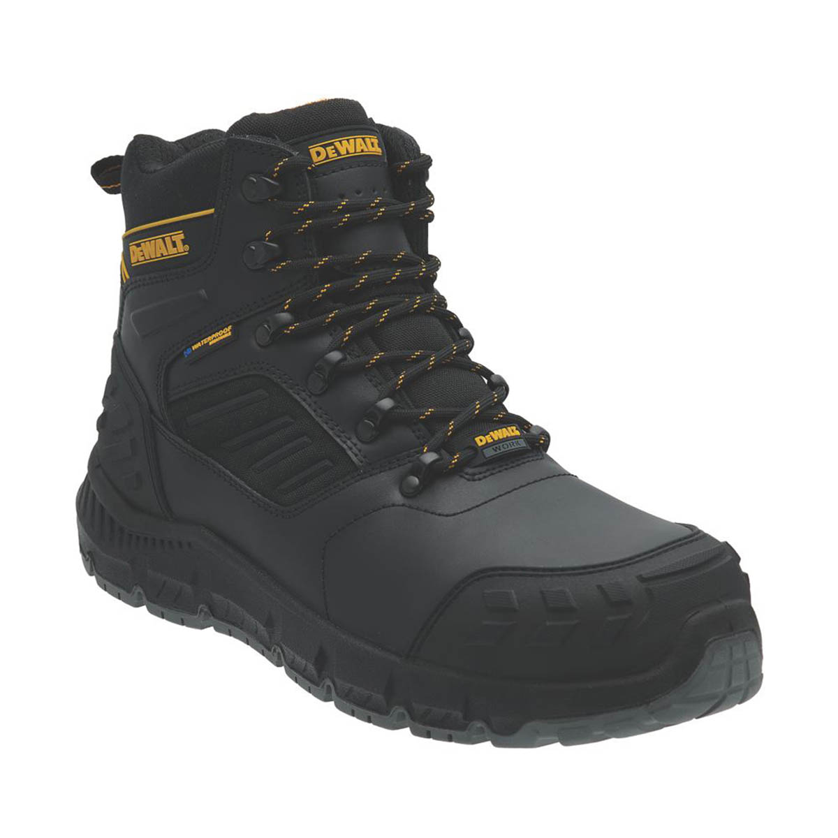 DEWALT Mens Safety Boots Recip 2 Black Waterproof Steel Toe Cap Wide Fit Size 11 - Image 1