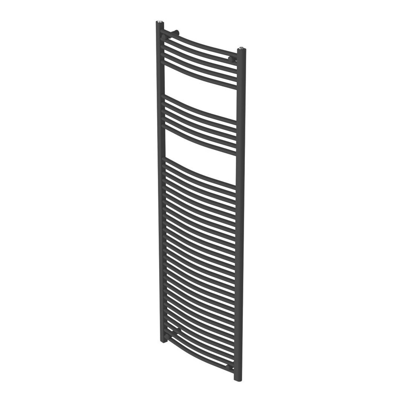 Flomasta 1800mm x 600mm 2890BTU Black Curved Towel Radiator - Image 1