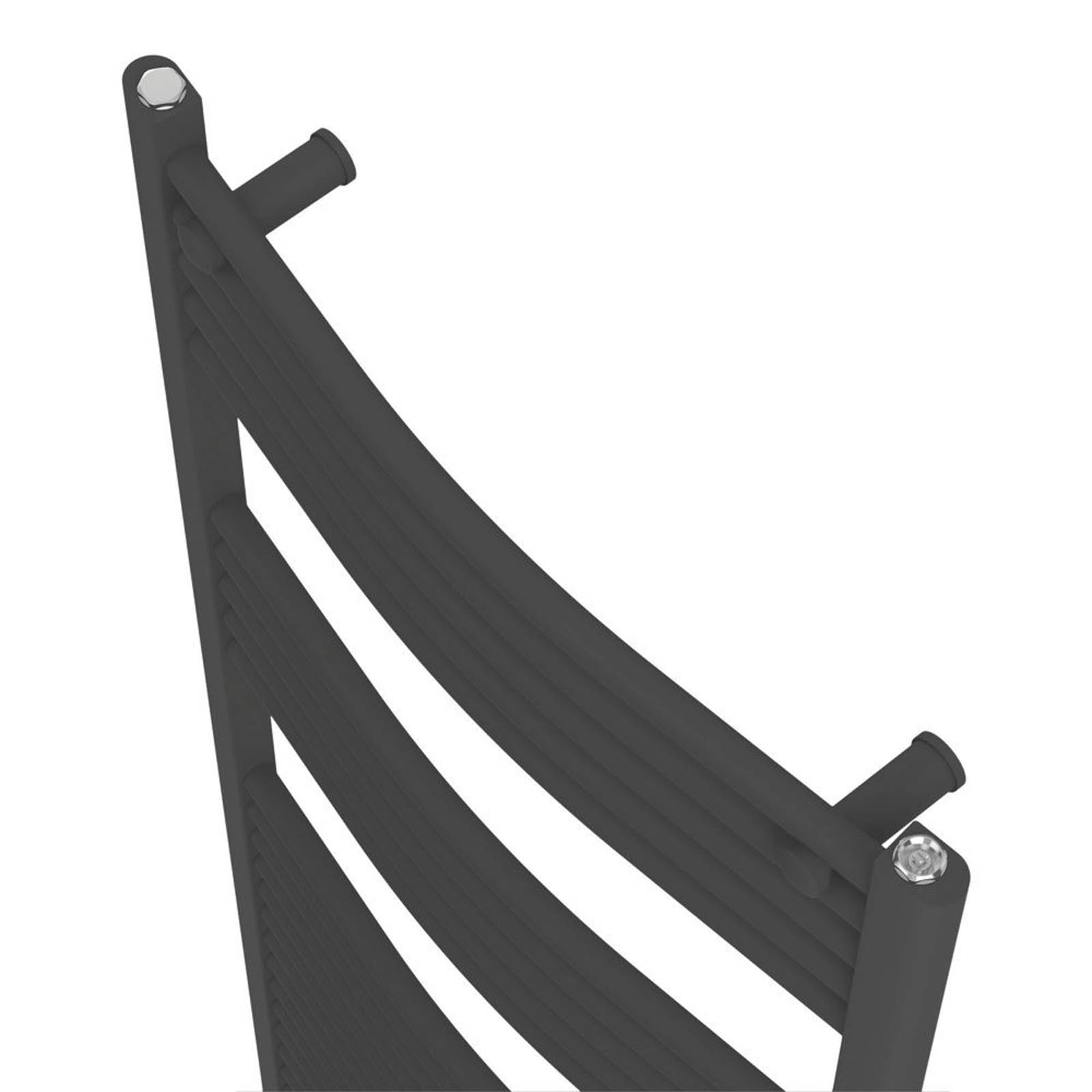 Flomasta 1800mm x 600mm 2890BTU Black Curved Towel Radiator - Image 3