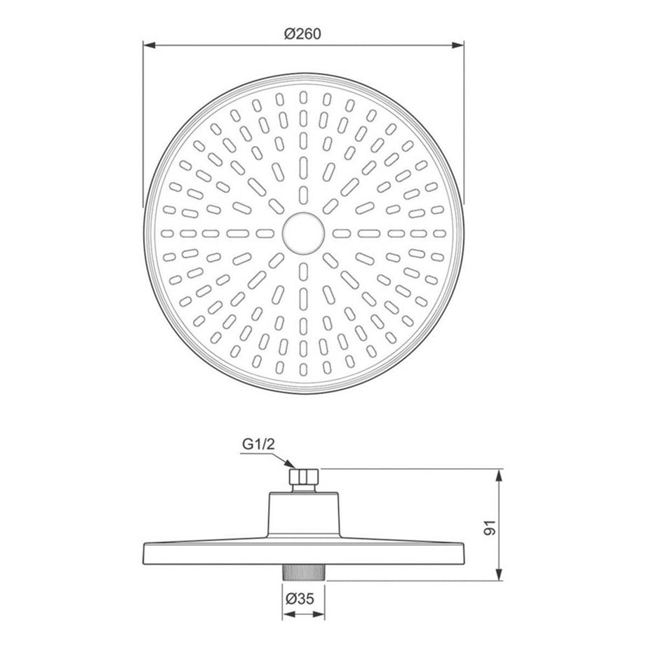 Ideal Standard Shower 2 Spray Patterns Silk Black Round Contemporary 260mm - Image 4