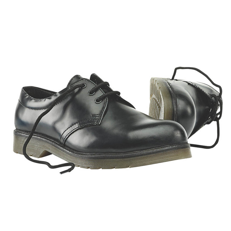 Safety Shoes Mens Wide Fit Black Leather Lightweight Work Boots Steel Toe Size 6 - Image 2