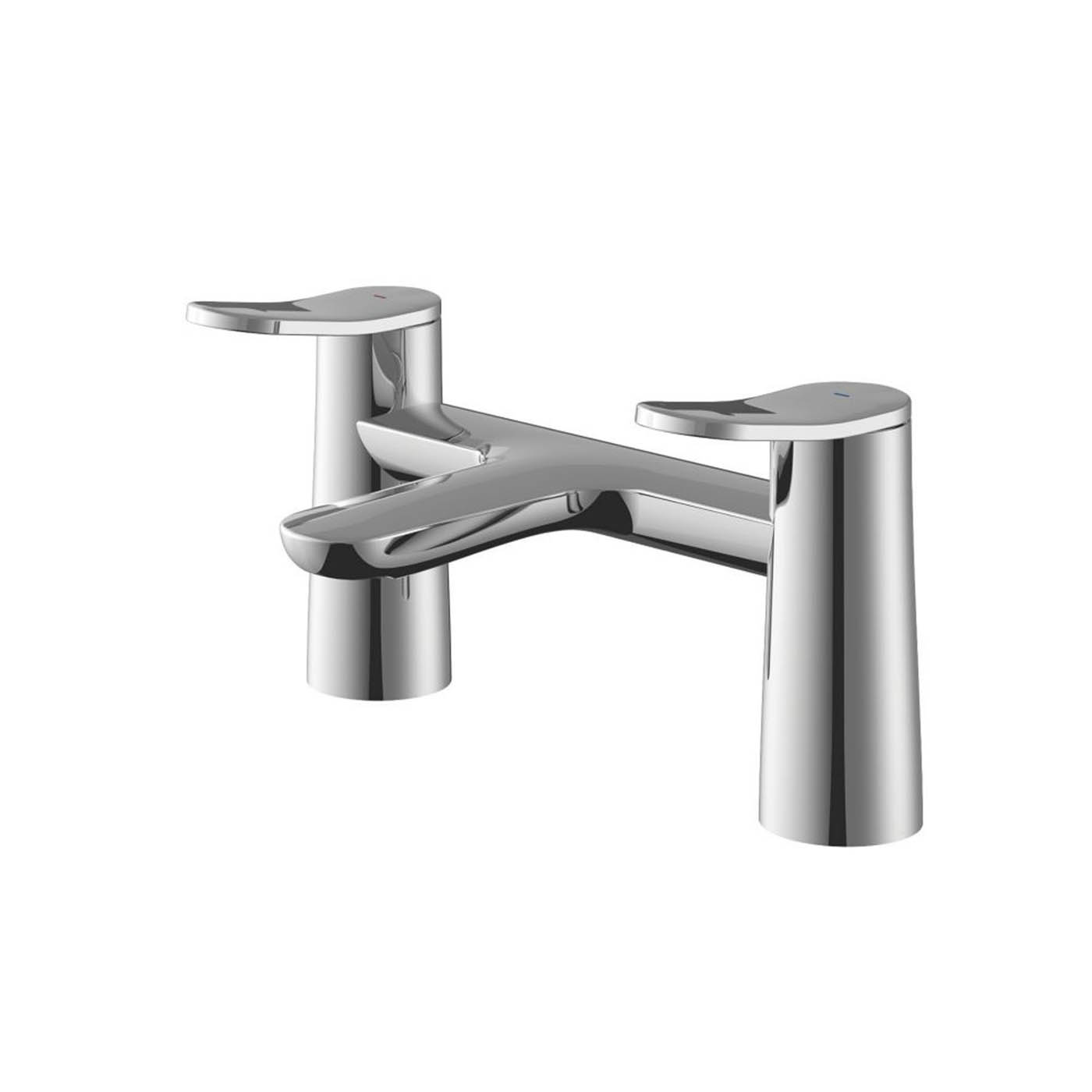 Swirl Bath Mixer Tap Deck Mounted Lever 2 Tap Holes Kuhli Chrome 124mm - Image 1
