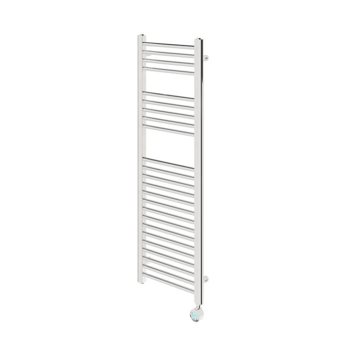 Flomasta Electric Towel Rail Radiator Chrome Flat Bathroom Warmer (H)120x(W)40cm - Image 1