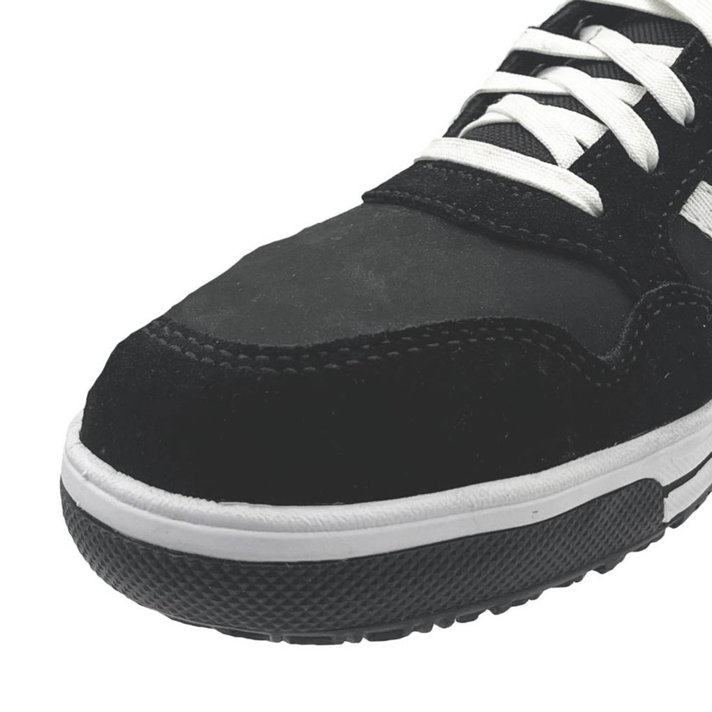 FatMax Safety Trainers Mens Wide Fit Black White Leather Steel Toe Boots Size 9 - Image 2