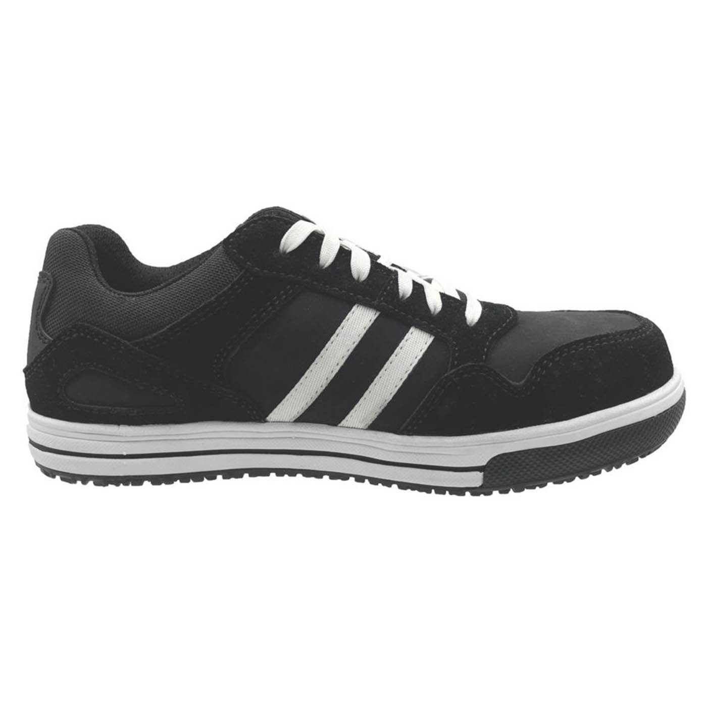 FatMax Safety Trainers Mens Wide Fit Black White Leather Steel Toe Boots Size 9 - Image 3
