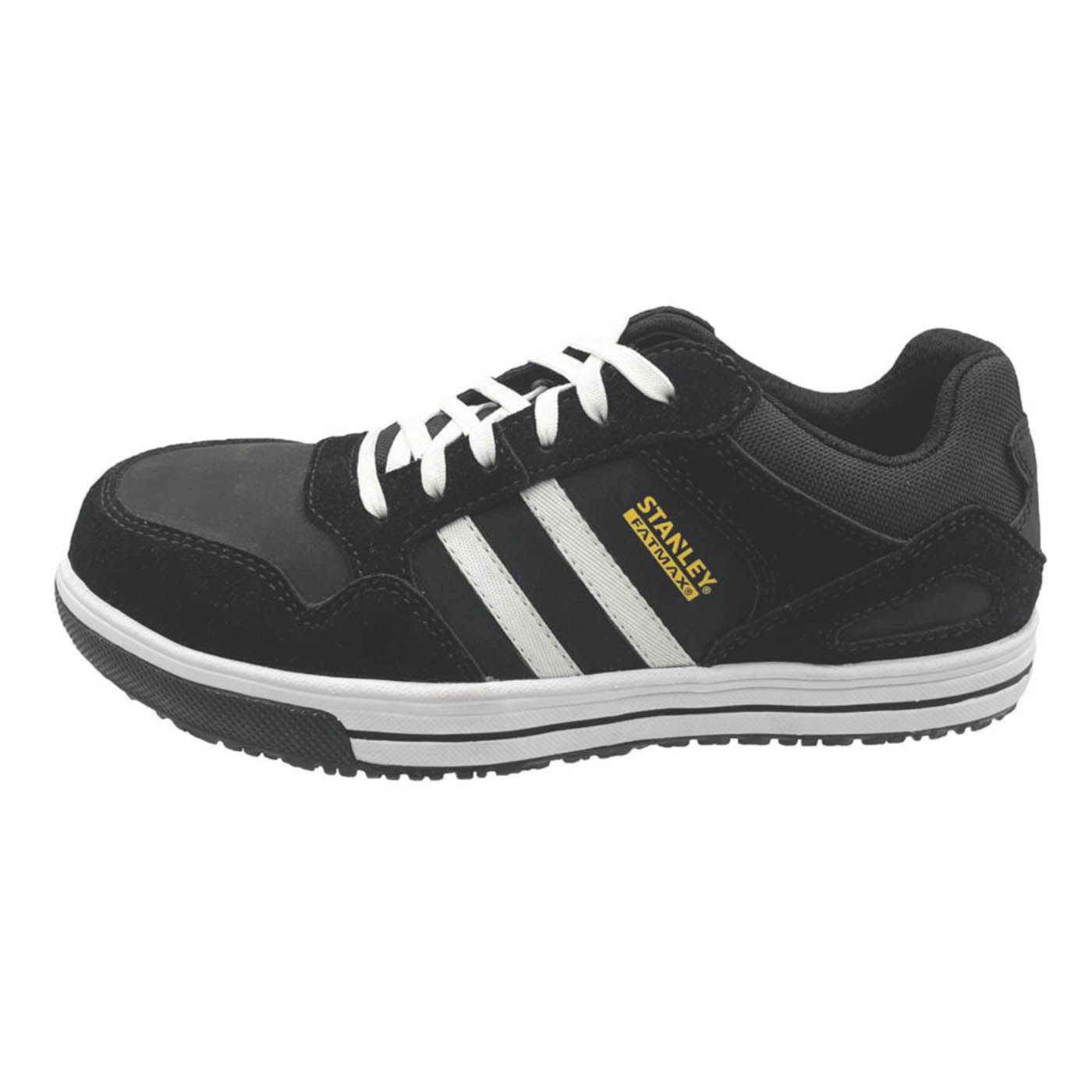 FatMax Safety Trainers Mens Wide Fit Black White Leather Steel Toe Boots Size 9 - Image 4