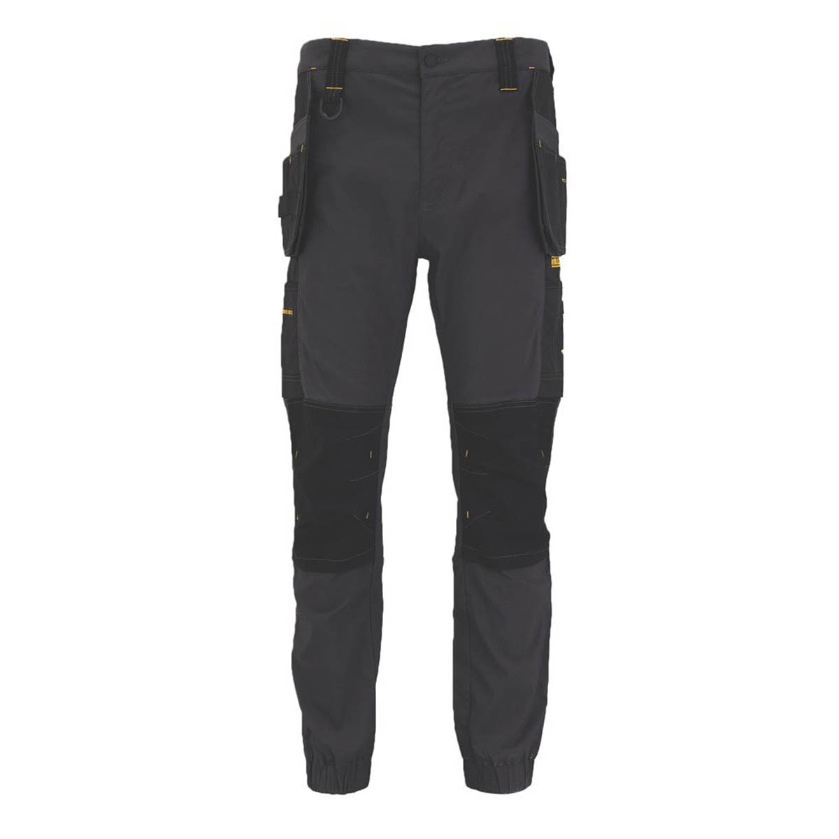DeWalt Mens Work Trousers Grey Black Breathable Slim Fit Pockets 32" W 31" L - Image 2