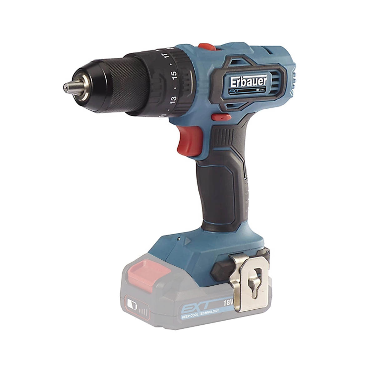 Erbauer Combi Drill EBCD18Li-2 Cordless LED Work Light Compact Body Only - Image 2